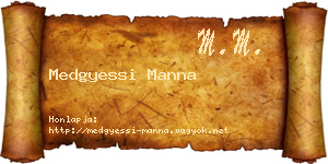 Medgyessi Manna névjegykártya